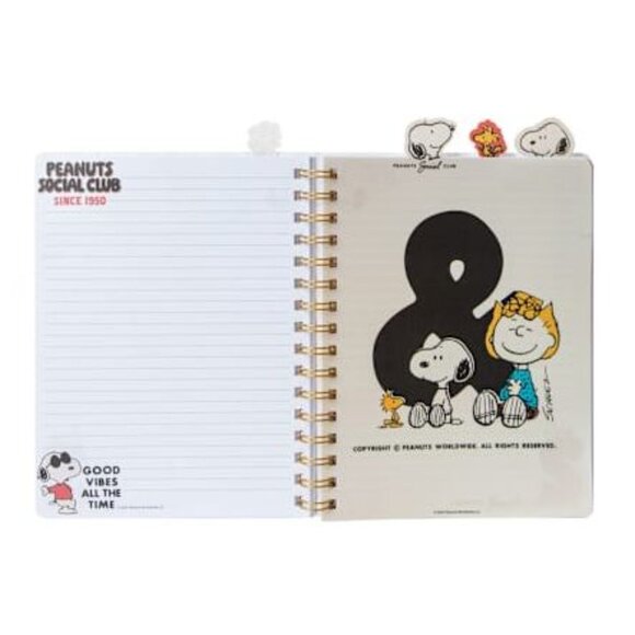 Peanuts Snoopy Social Club Since 1950 4 Tabbed 96 Sheet Journal - Picture 2 of 2